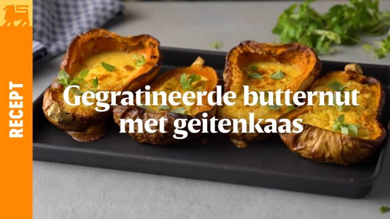 Gegratineerde butternut met geitenkaas