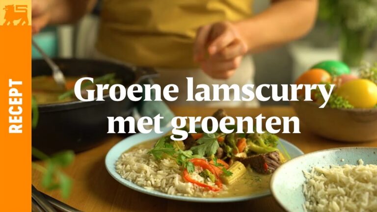 Groene lamscurry met groenten