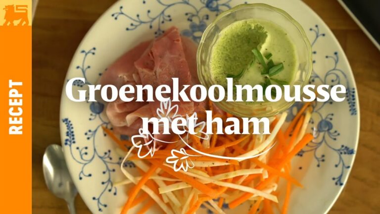 Groenekoolmousse met ham