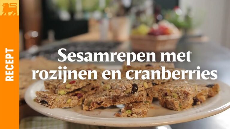 Sesamrepen met rozijnen en cranberries